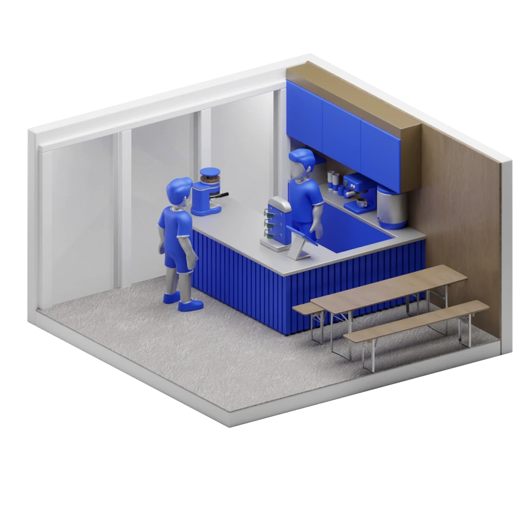 Coffee Bar 3D Render