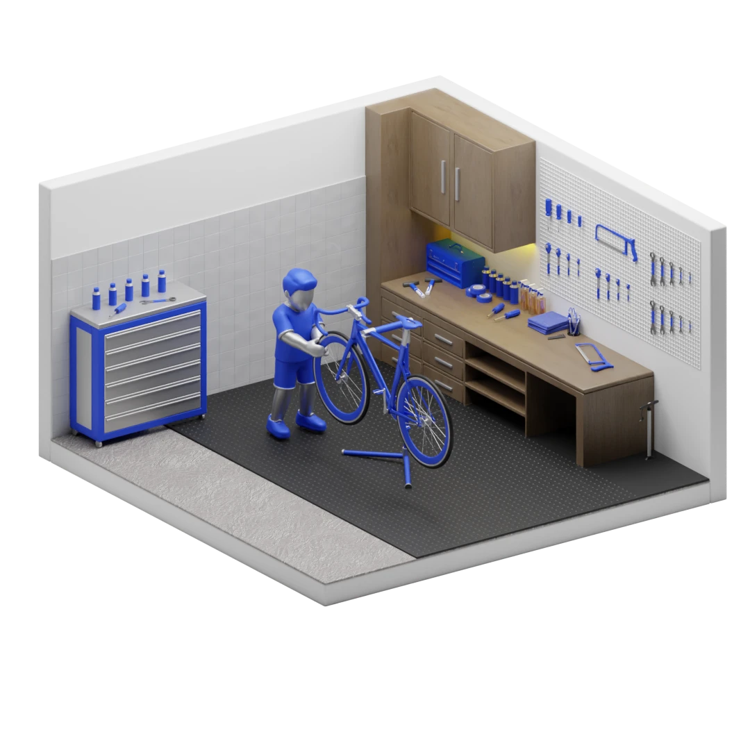 Bicycle Repair 3D Render